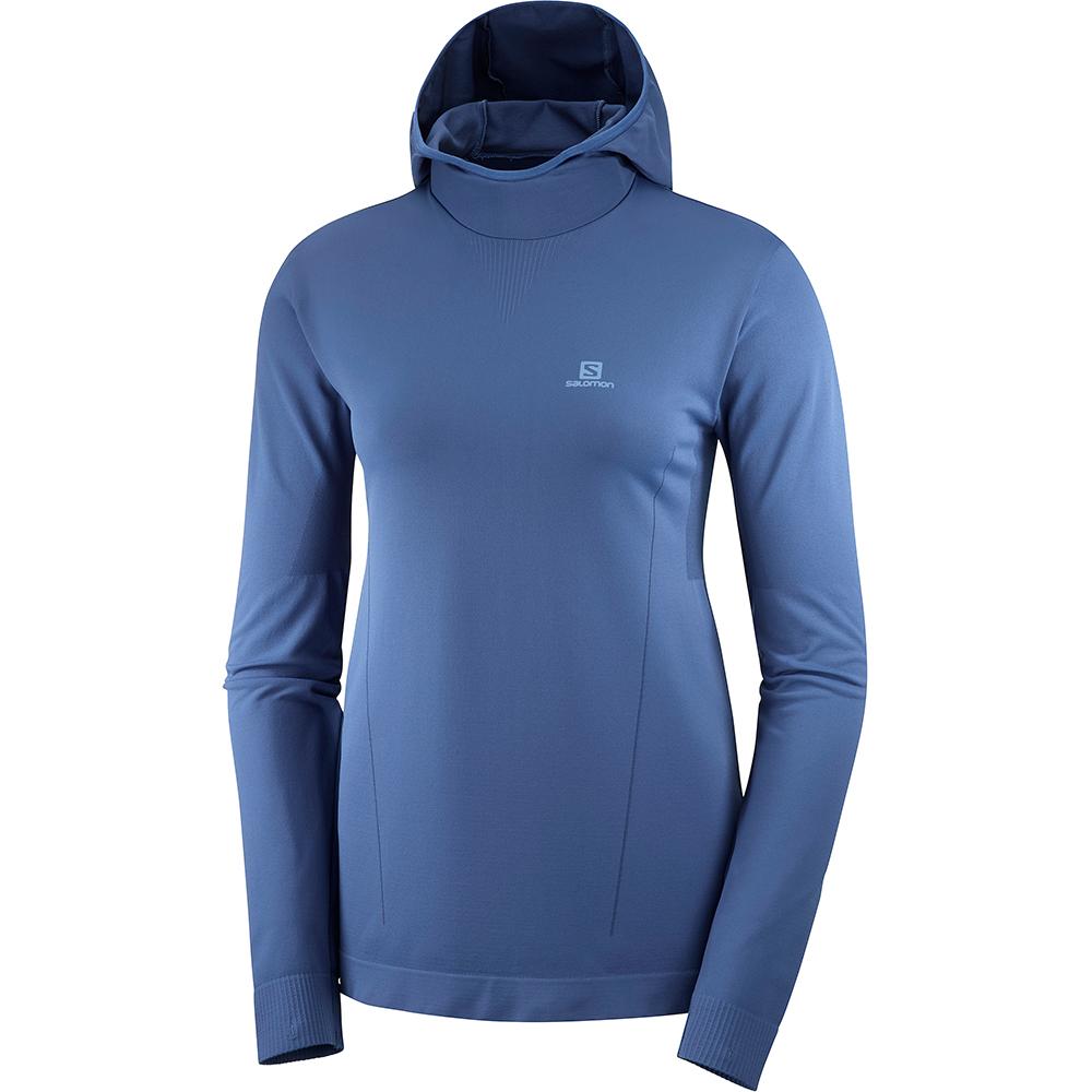 Salomon AGILE MID HOODIE W SEAMLESS Capa Intermedia Mujer - Oscuro - Colombia (78640-FEWV)